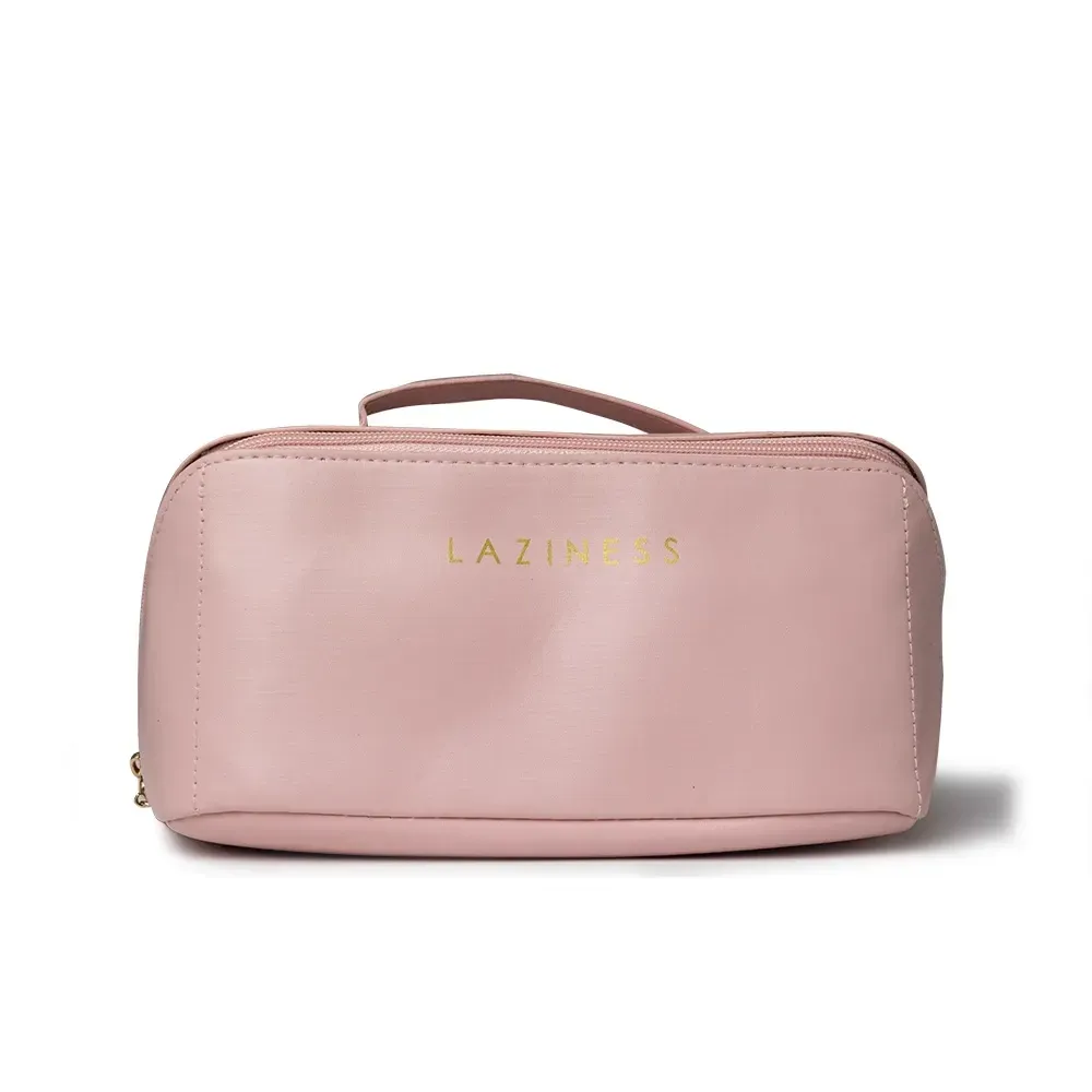 Nécessaire de PU com Bolso Central Personalizada, cor rosa