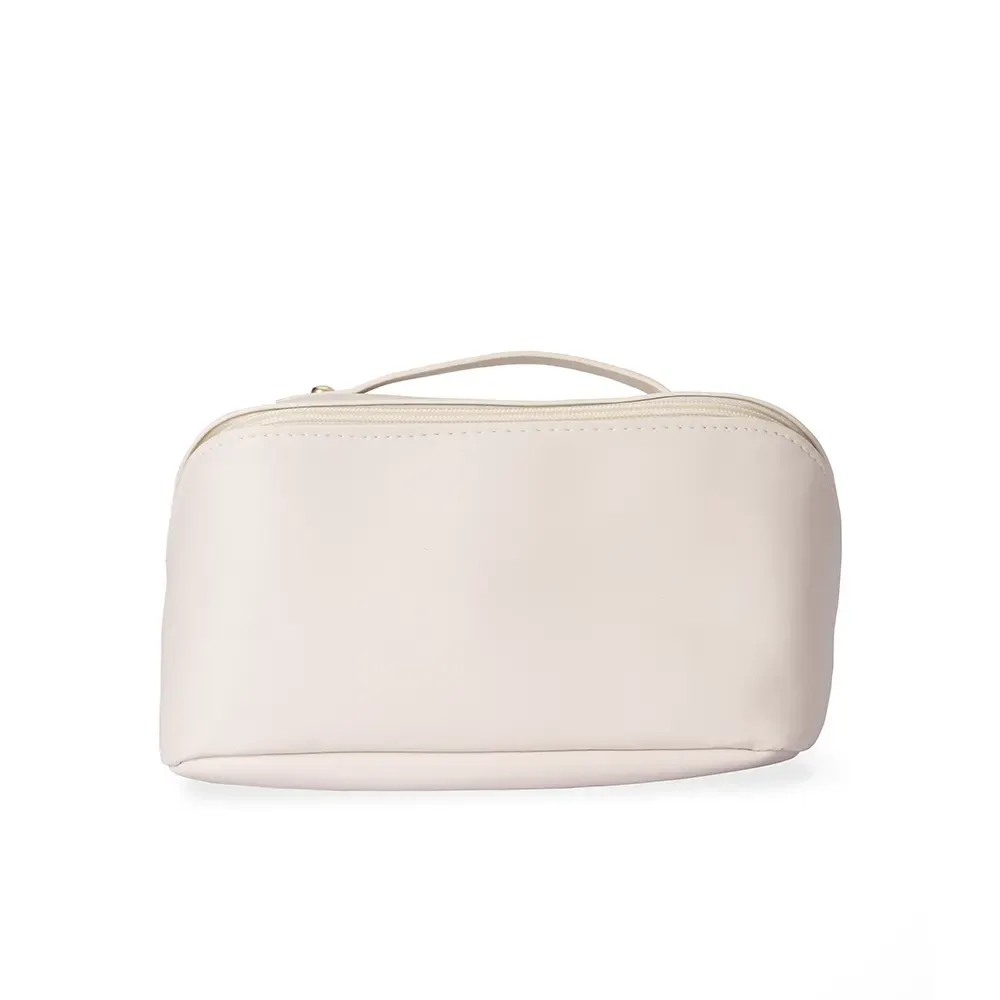 Nécessaire personalizada de PU, formato concha grande, cor branca