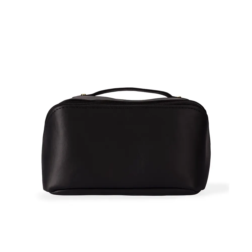 Nécessaire personalizada de PU, formato concha grande, cor preta