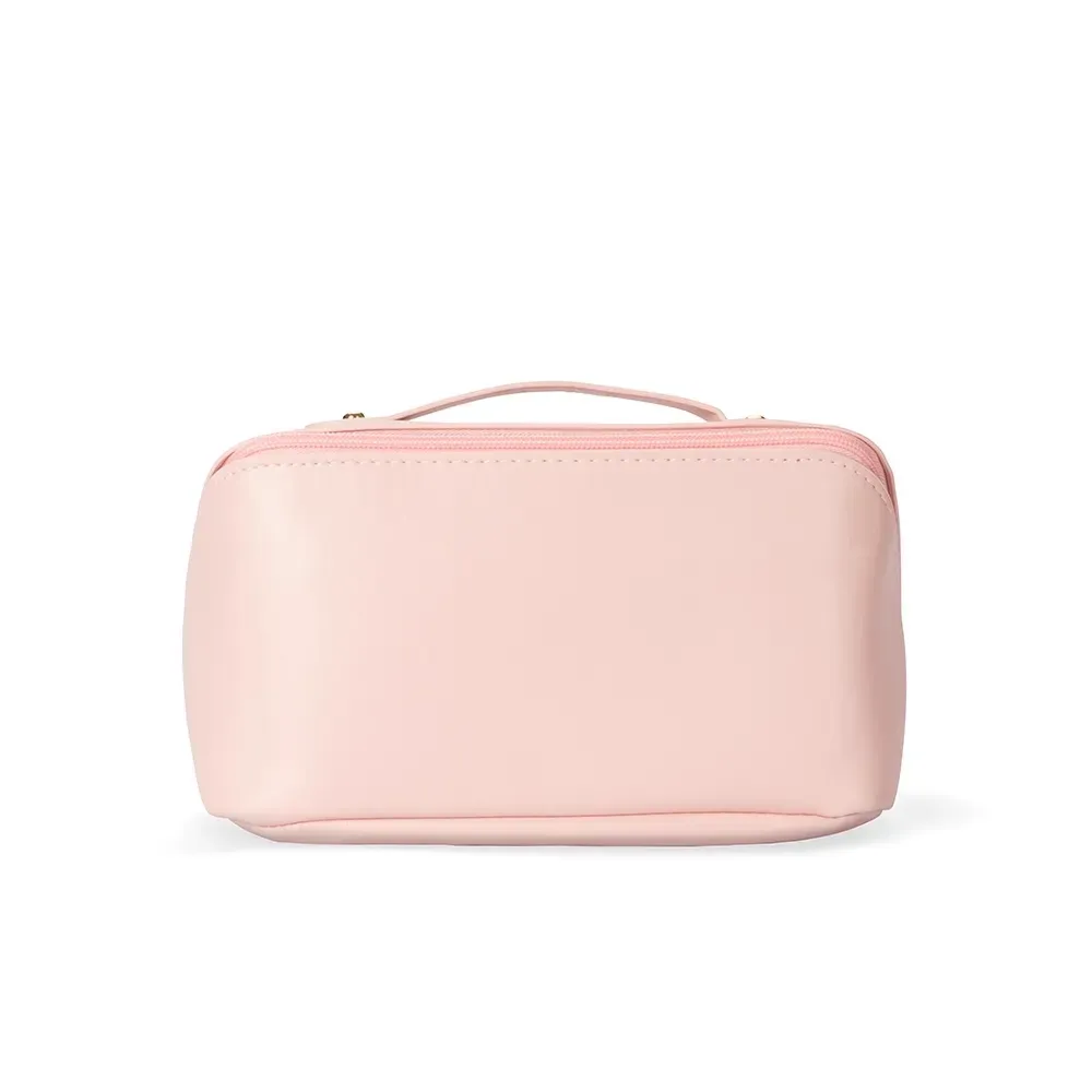 Nécessaire personalizada de PU, formato concha grande, cor rosa