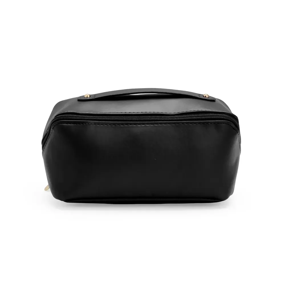 Nécessaire personalizada de PU, formato concha pequena, cor preta
