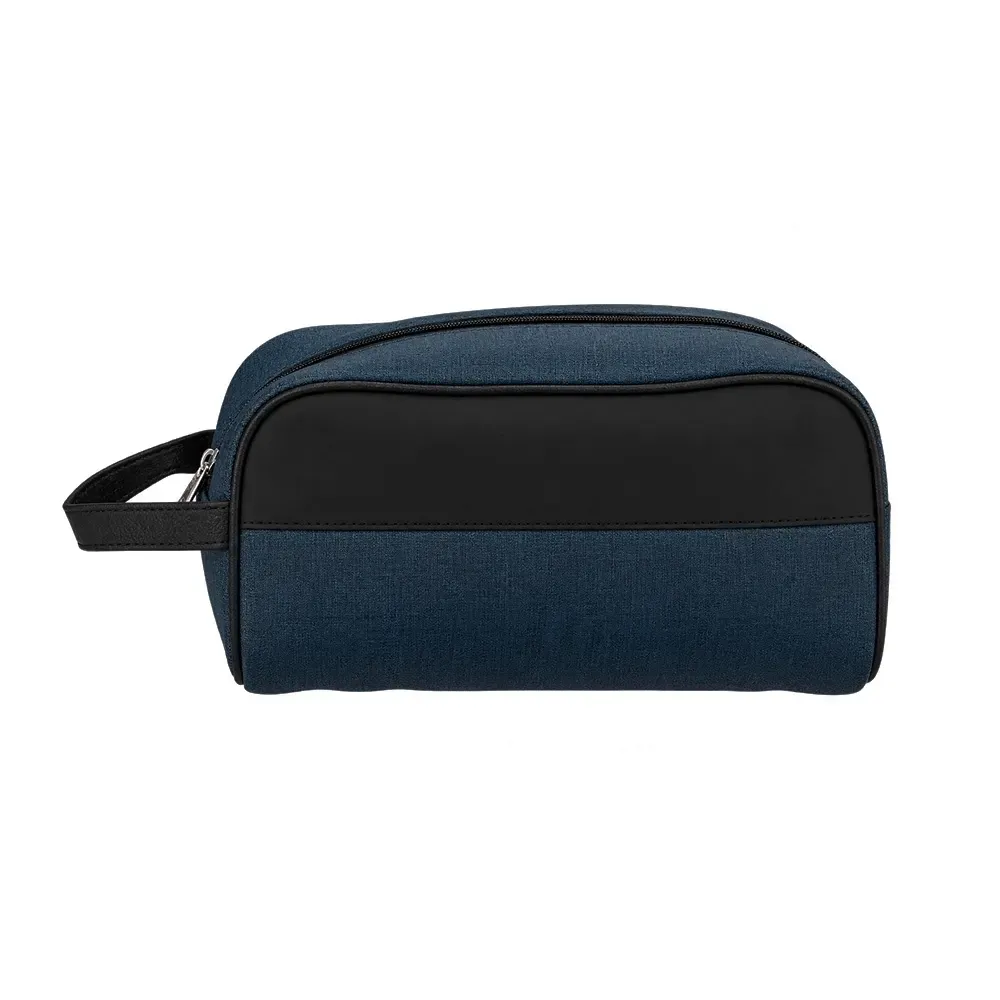 Nécessaire de PU com Forro em Poliéster Personalizada, cor azul