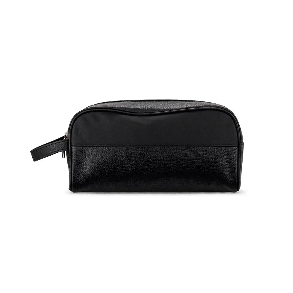 Nécessaire de PU com Forro em Poliéster Personalizada, cor preto