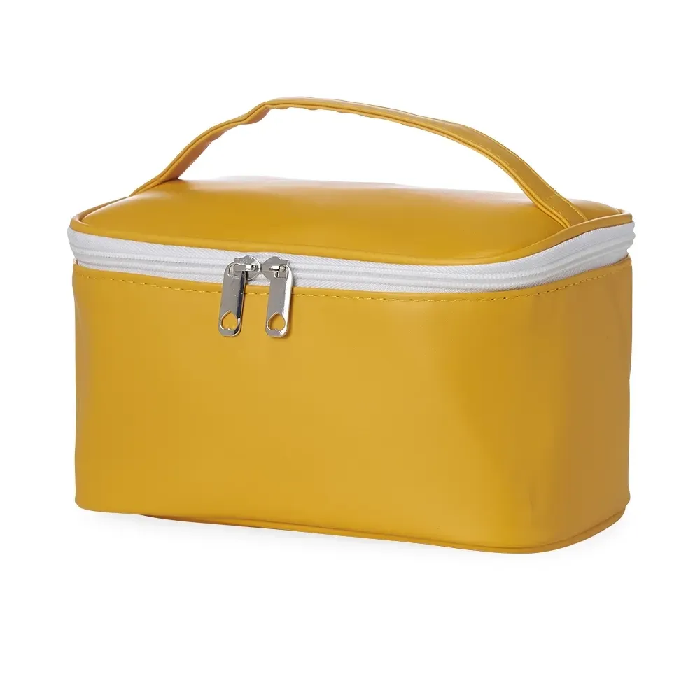 Nécessaire de PU para Maquiagem Personalizada, cor amarelo
