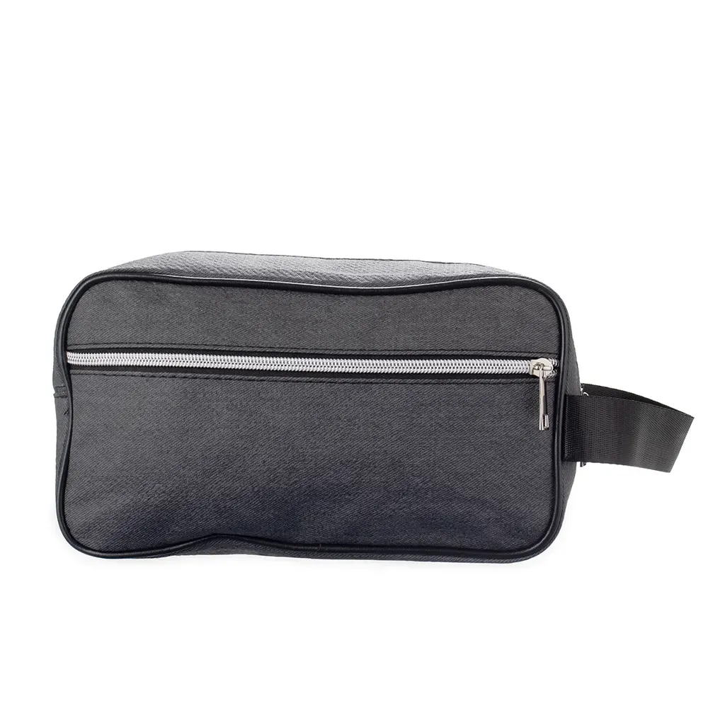 Nécessaire de PU Texturizado Personalizada, cor cinza escuro
