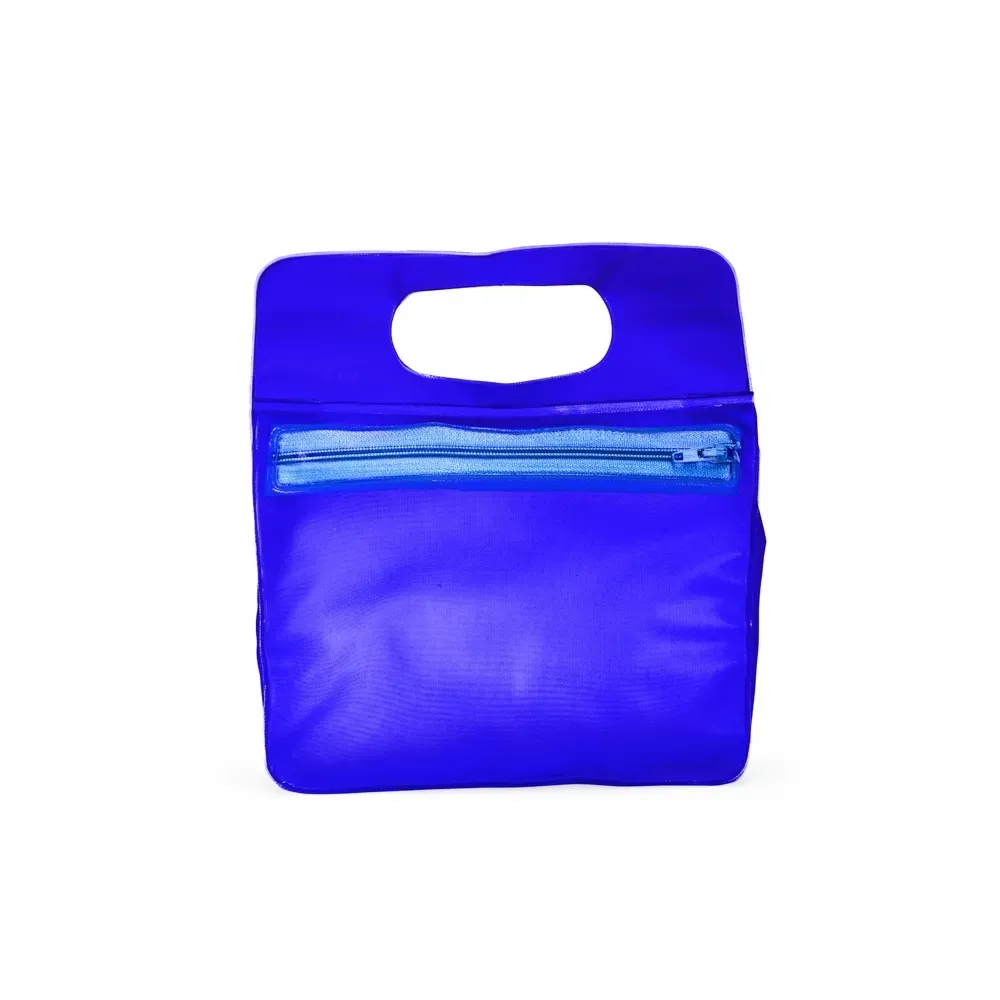 Nécessaire de PVC com Alça Superior Personalizada, cor azul