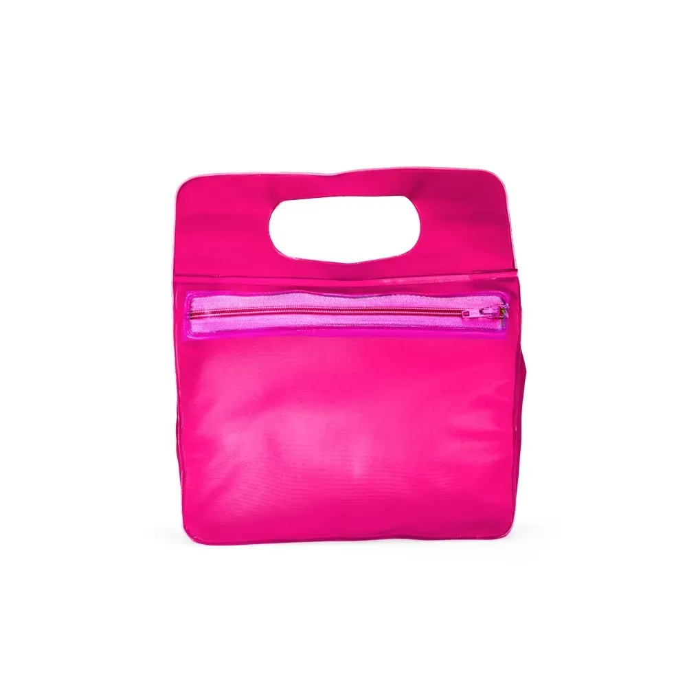 Nécessaire de PVC com Alça Superior Personalizada, cor rosa
