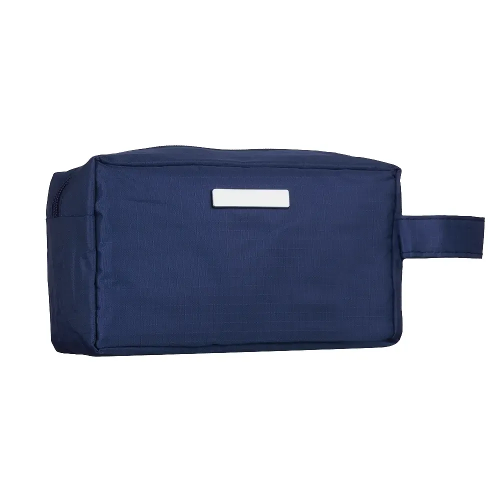 Nécessaire personalizada de PVC impermeável com plaquinha, cor azul (variação 2)