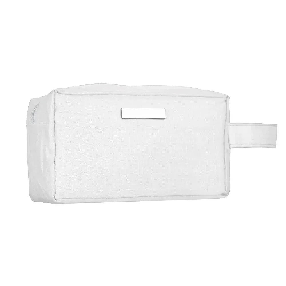 Nécessaire personalizada de PVC impermeável com plaquinha, cor branca (variação 2)