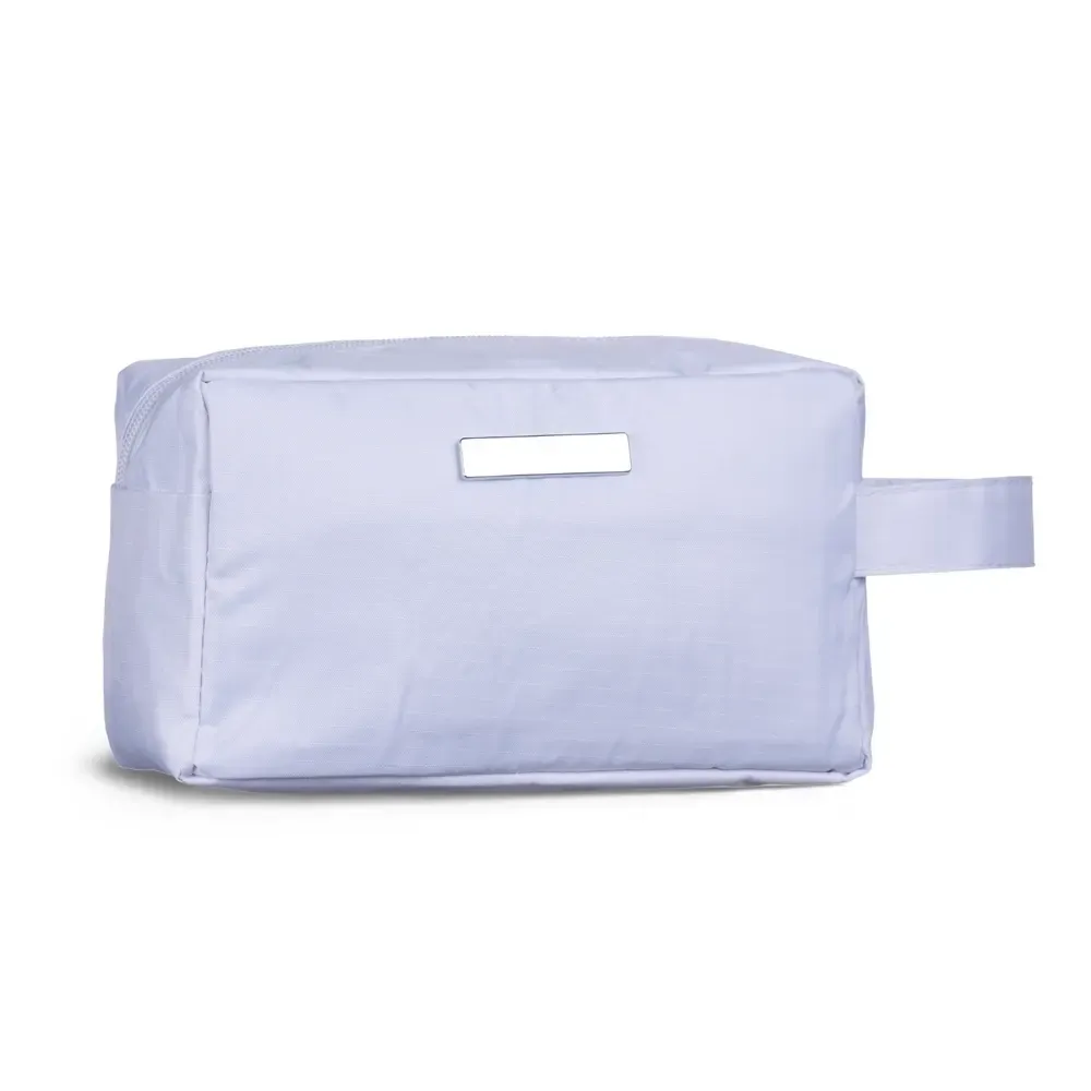 Nécessaire personalizada de PVC impermeável com plaquinha, cor branca
