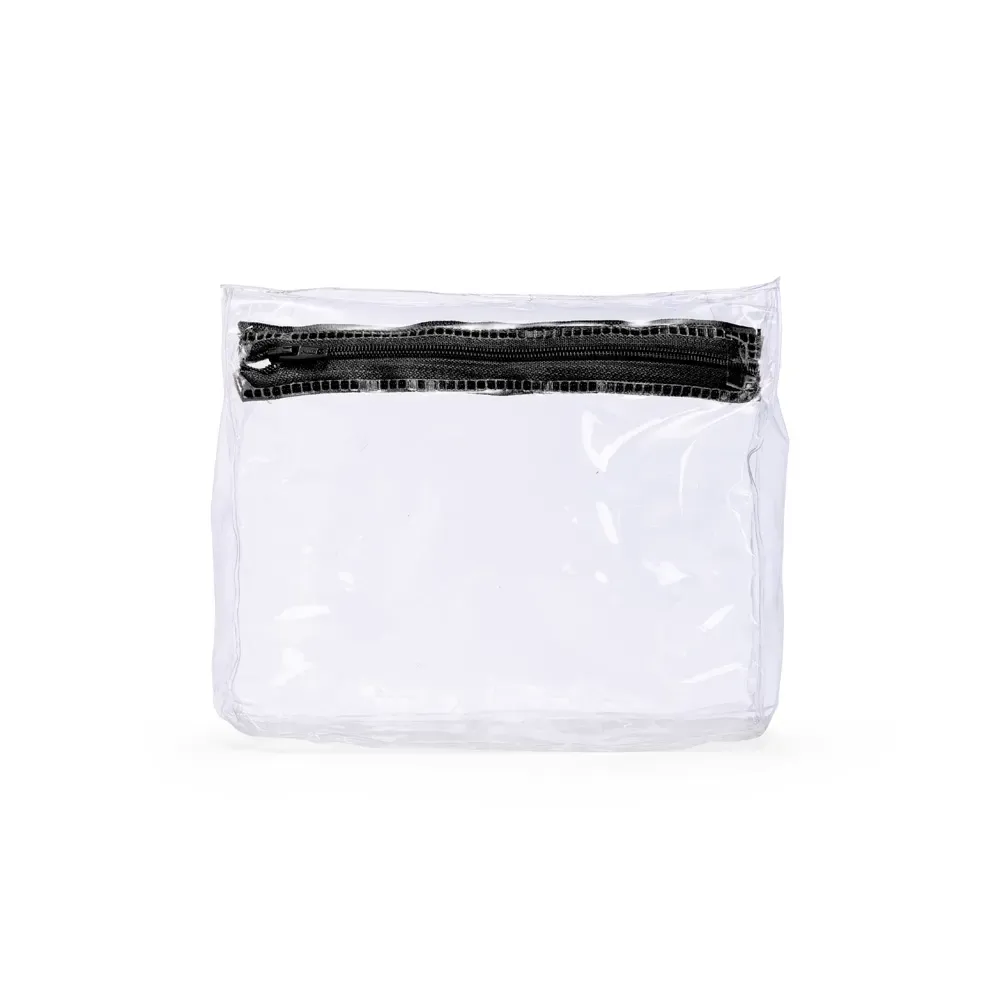 Nécessaire de PVC Transparente Mini Personalizada, cor preto