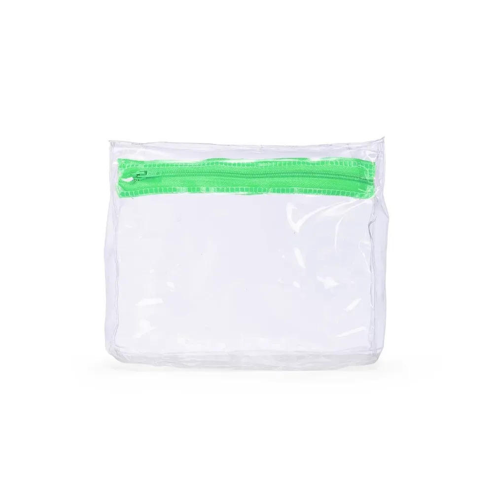 Nécessaire de PVC Transparente Mini Personalizada, cor verde