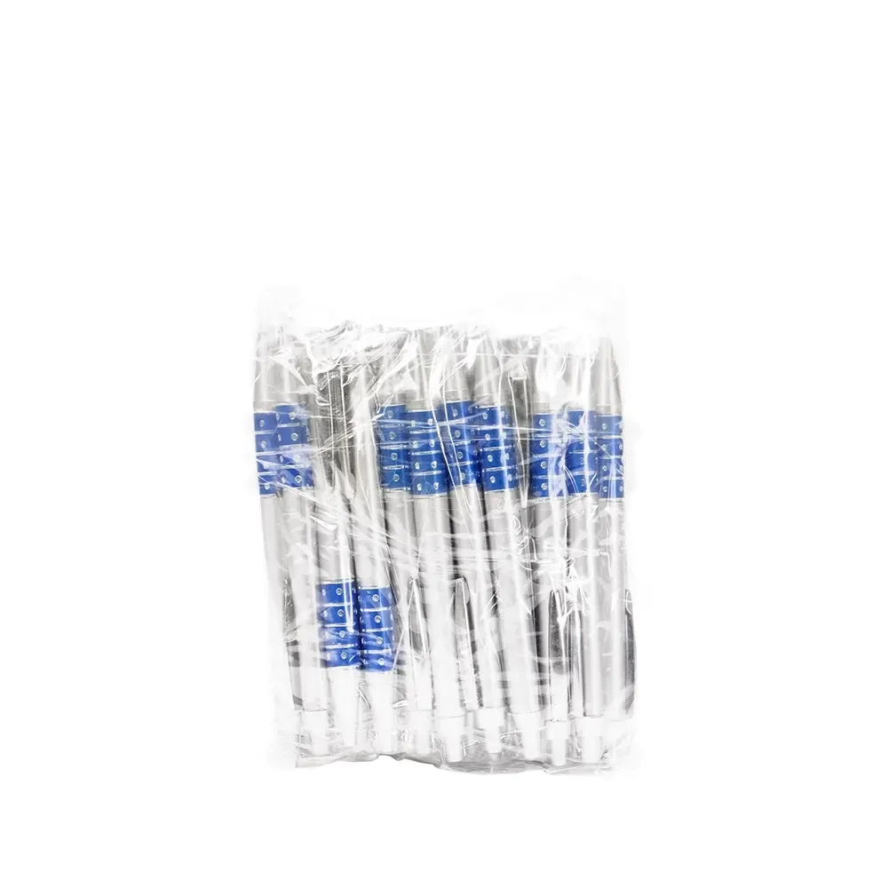 Caneta personalizada plástica azul com clip em metal, pacote 50 unidades, lote outlet