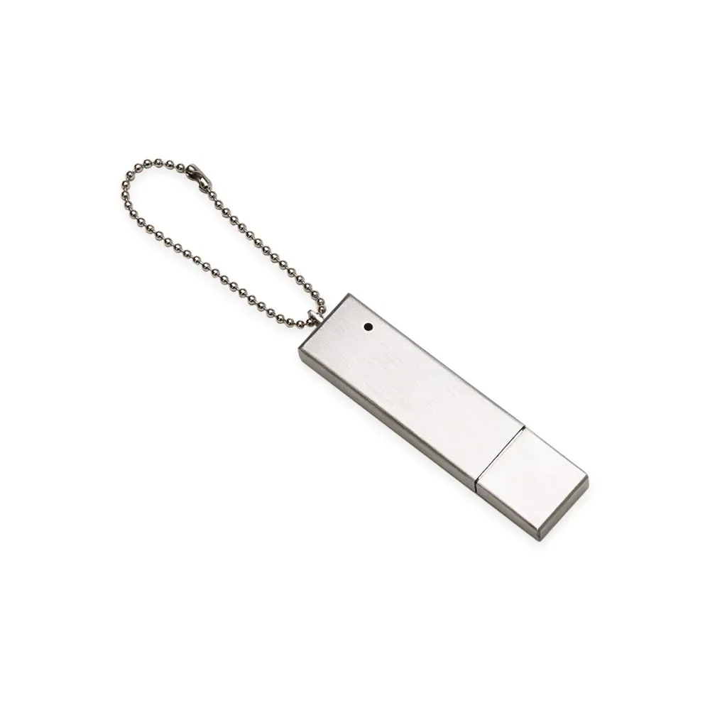 Pen Drive de Alumínio com Corrente 4GB/8GB, cor prata