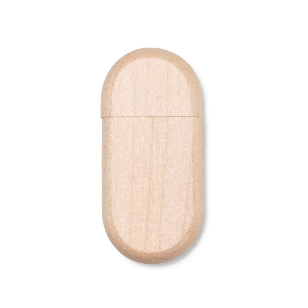 Pen Drive Bambu Oval com Tampa Imantada 4GB, cor madeira
