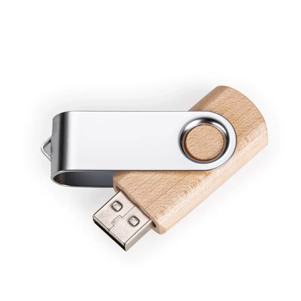 Pen Drive Ecológico com Carcaça Metálica Giratória, capacidade 4GB/16GB