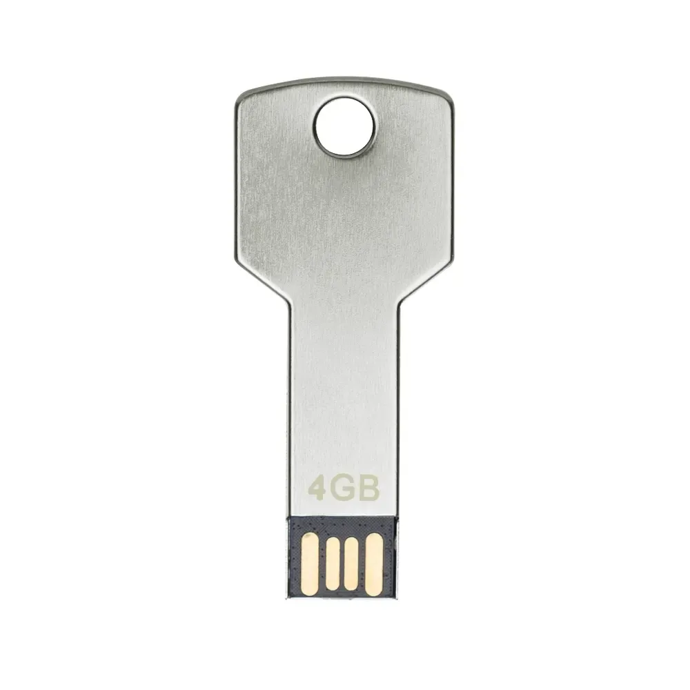 Pen Drive Formato Chave em Alumínio 4GB, cor prata