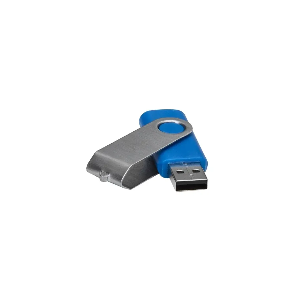 Pen Drive Giratório Metálico 4GB, cor azul claro