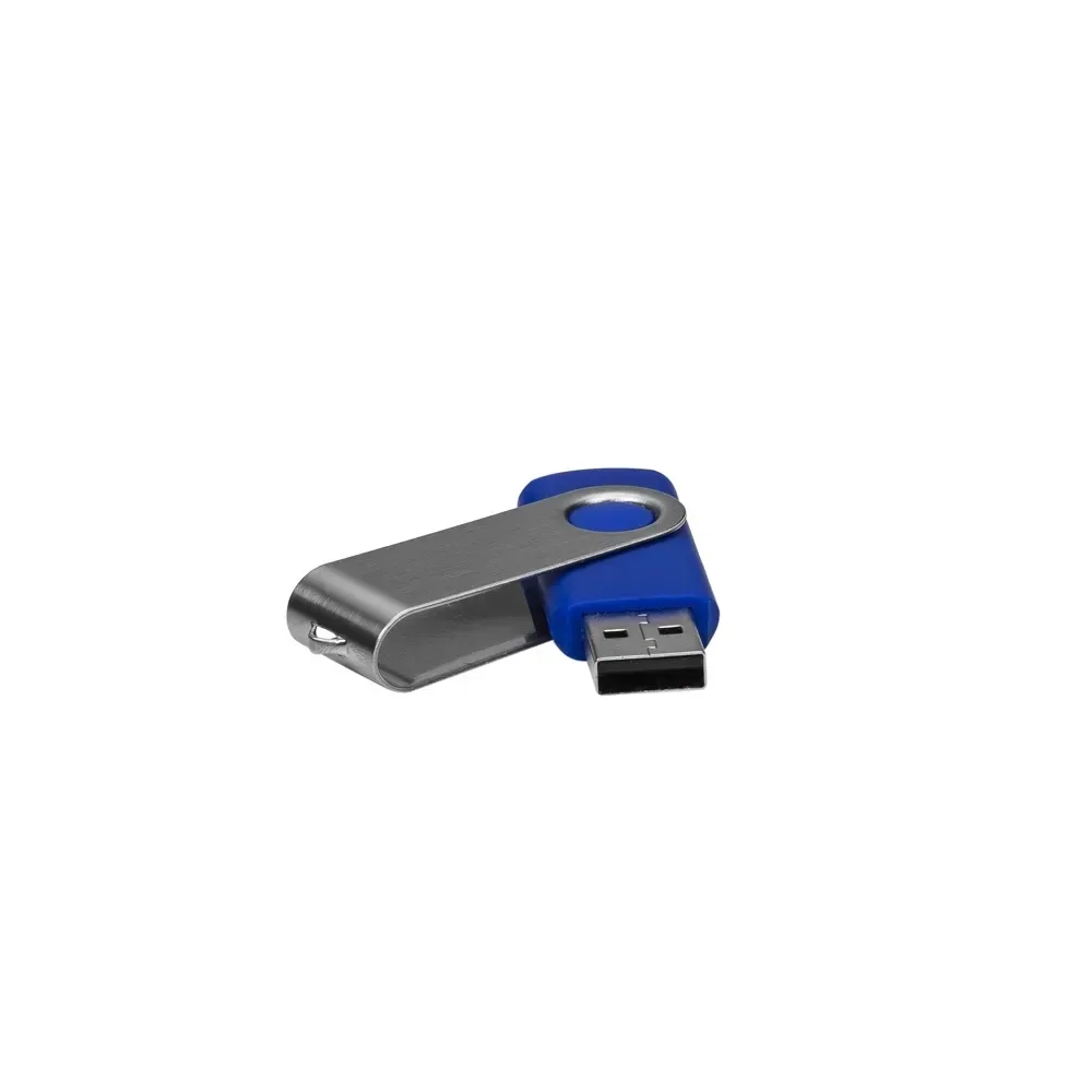 Pen Drive Giratório Metálico 4GB, cor azul escuro