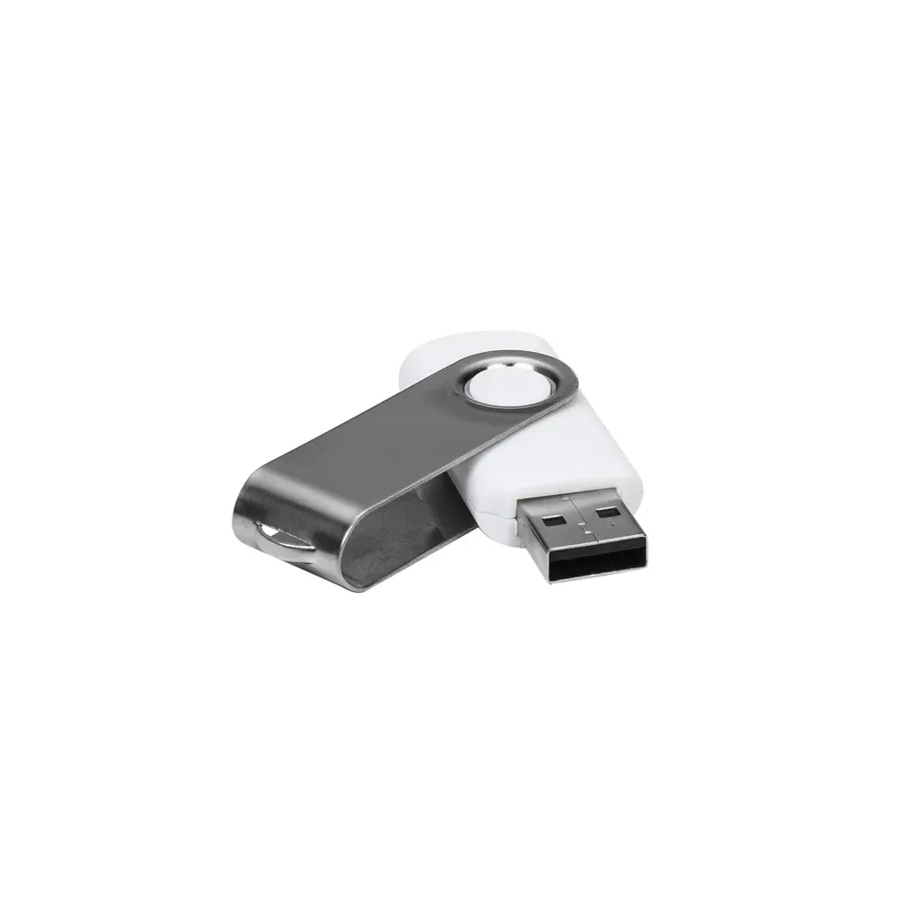 Pen Drive Giratório Metálico 4GB, cor branco