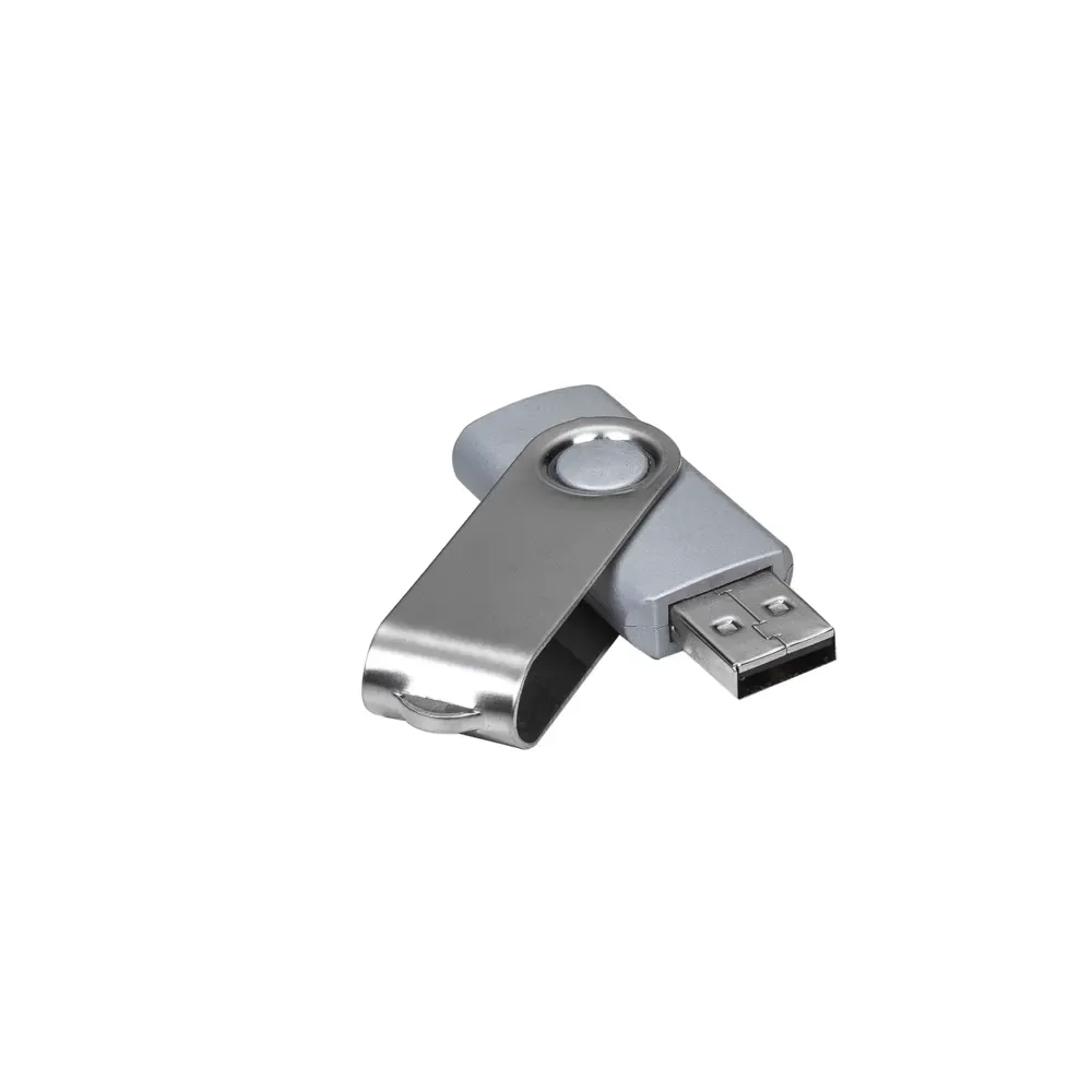 Pen Drive Giratório Metálico 4GB, cor prata