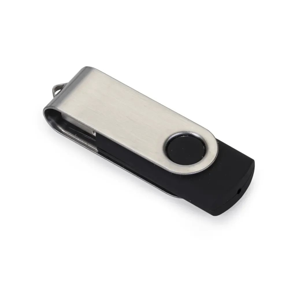 Pen Drive Giratório Metálico 4GB, cor preto