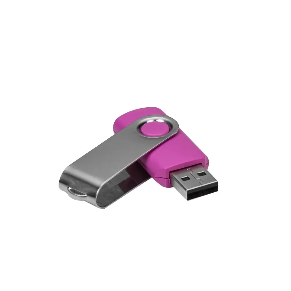 Pen Drive Giratório Metálico 4GB, cor rosa