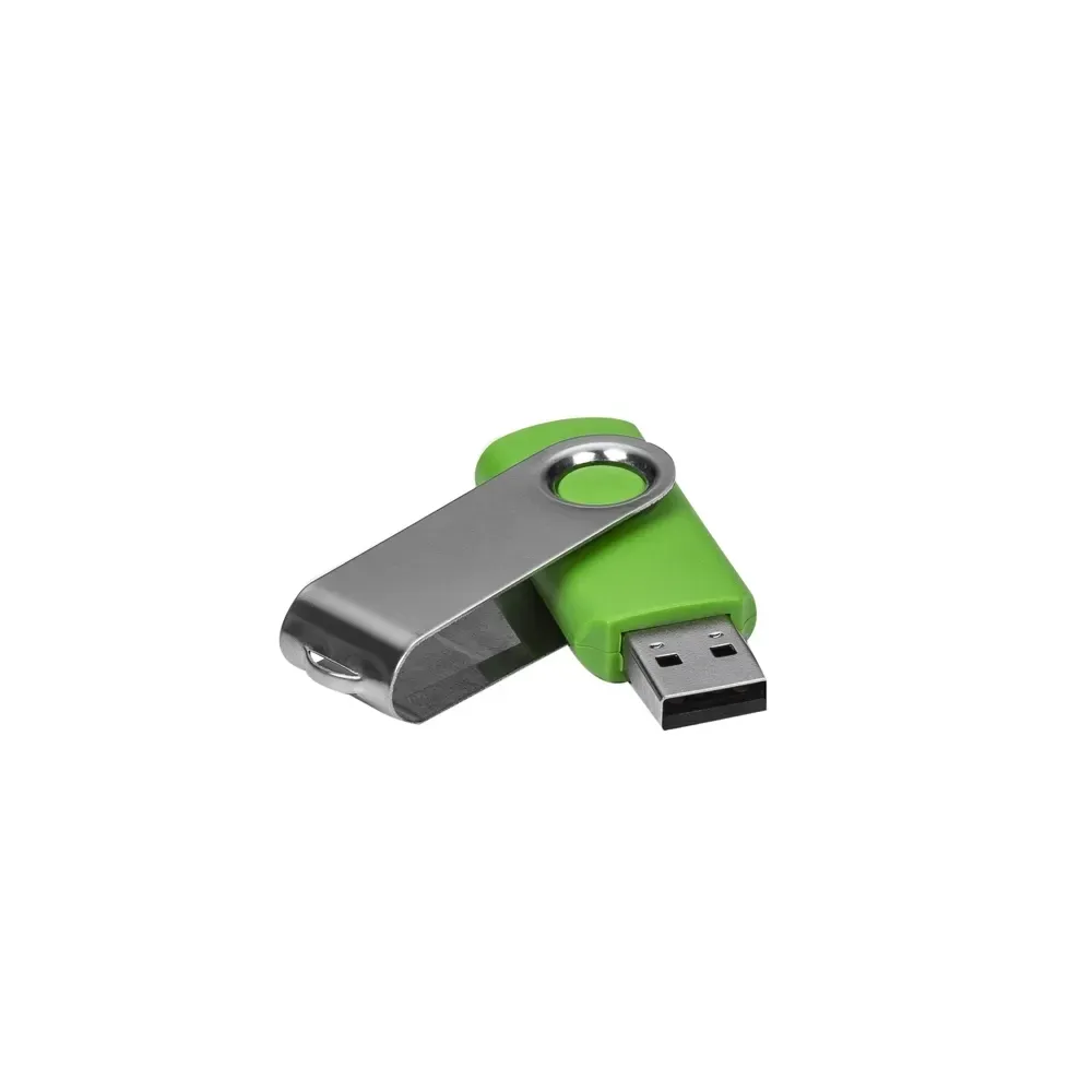 Pen Drive Giratório Metálico 4GB, cor verde