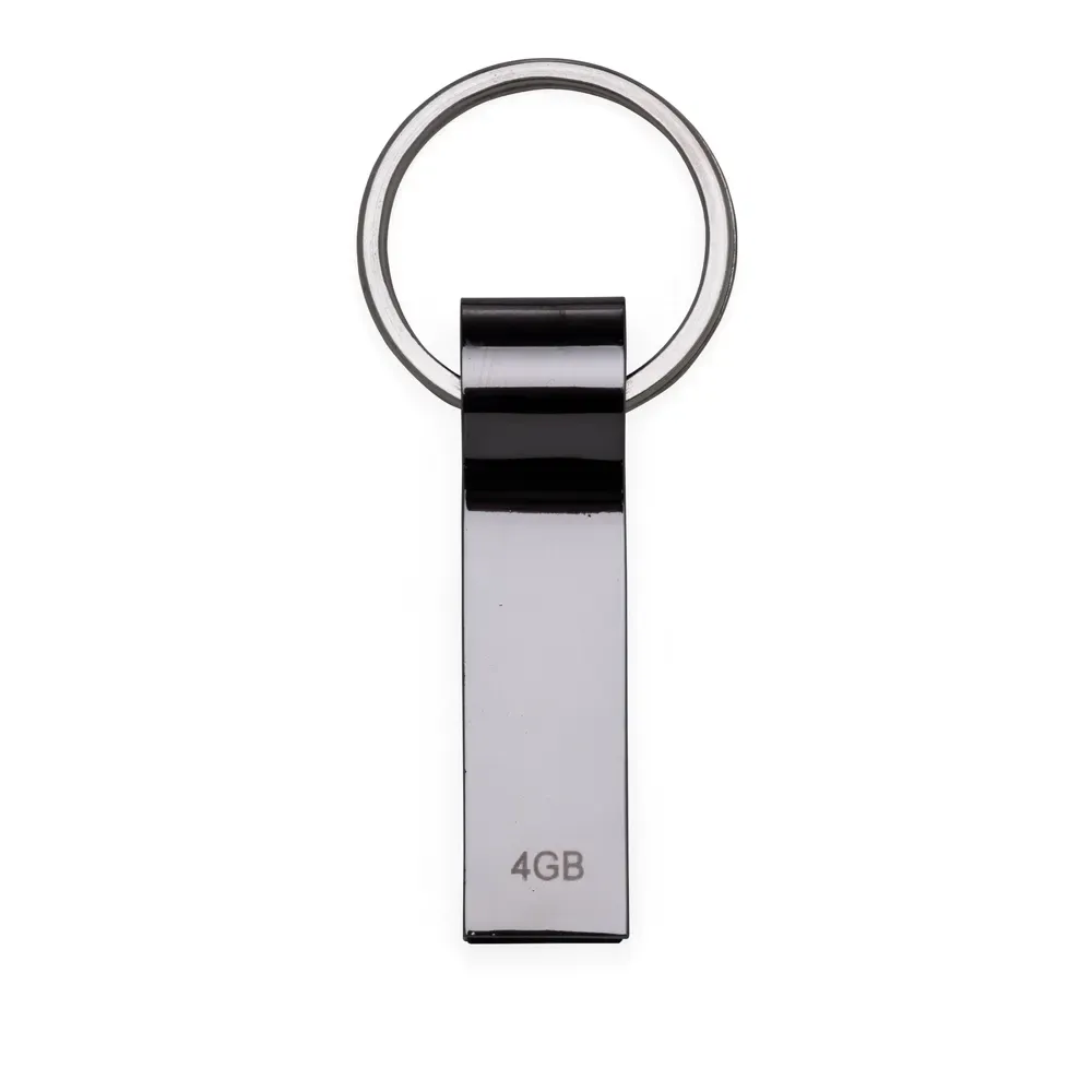 Pen Drive Metal Grafite Espelhado com Chaveiro 4GB, cor cinza