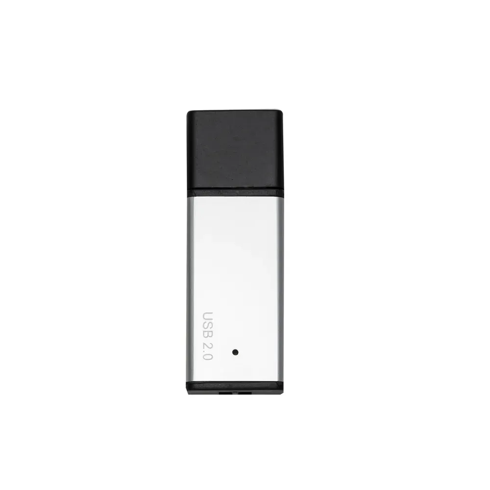 Pen Drive Metal Prata com Detalhes em Plástico Preto 4GB, cor prata