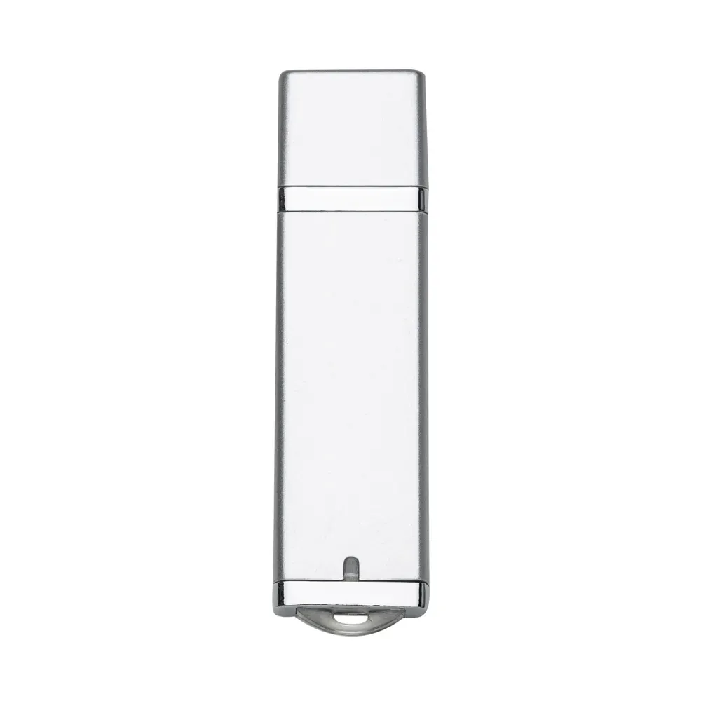 Pen Drive Plástico Cinza com Tampa e Luz Indicadora 4GB, cor prata