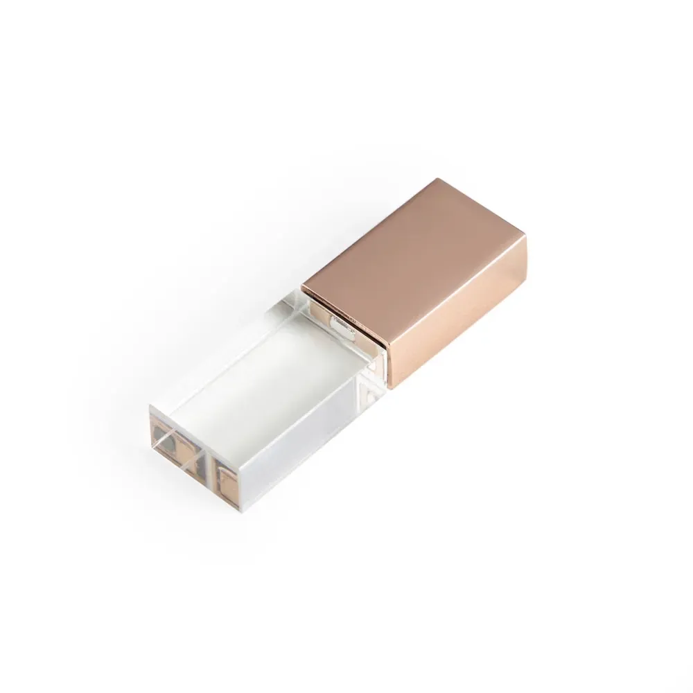 Pen Drive de Vidro com Tampa Metálica 4GB, cor rosa
