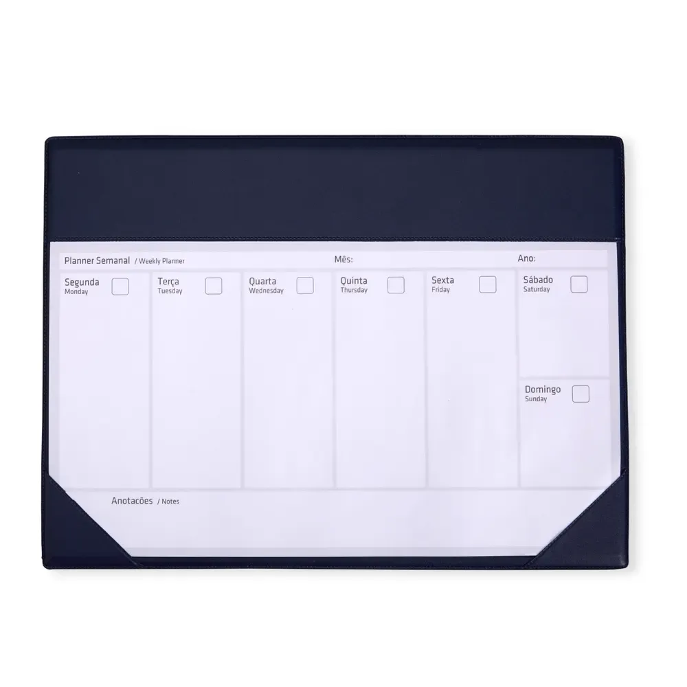 Planner Semanal de Mesa personalizado azul