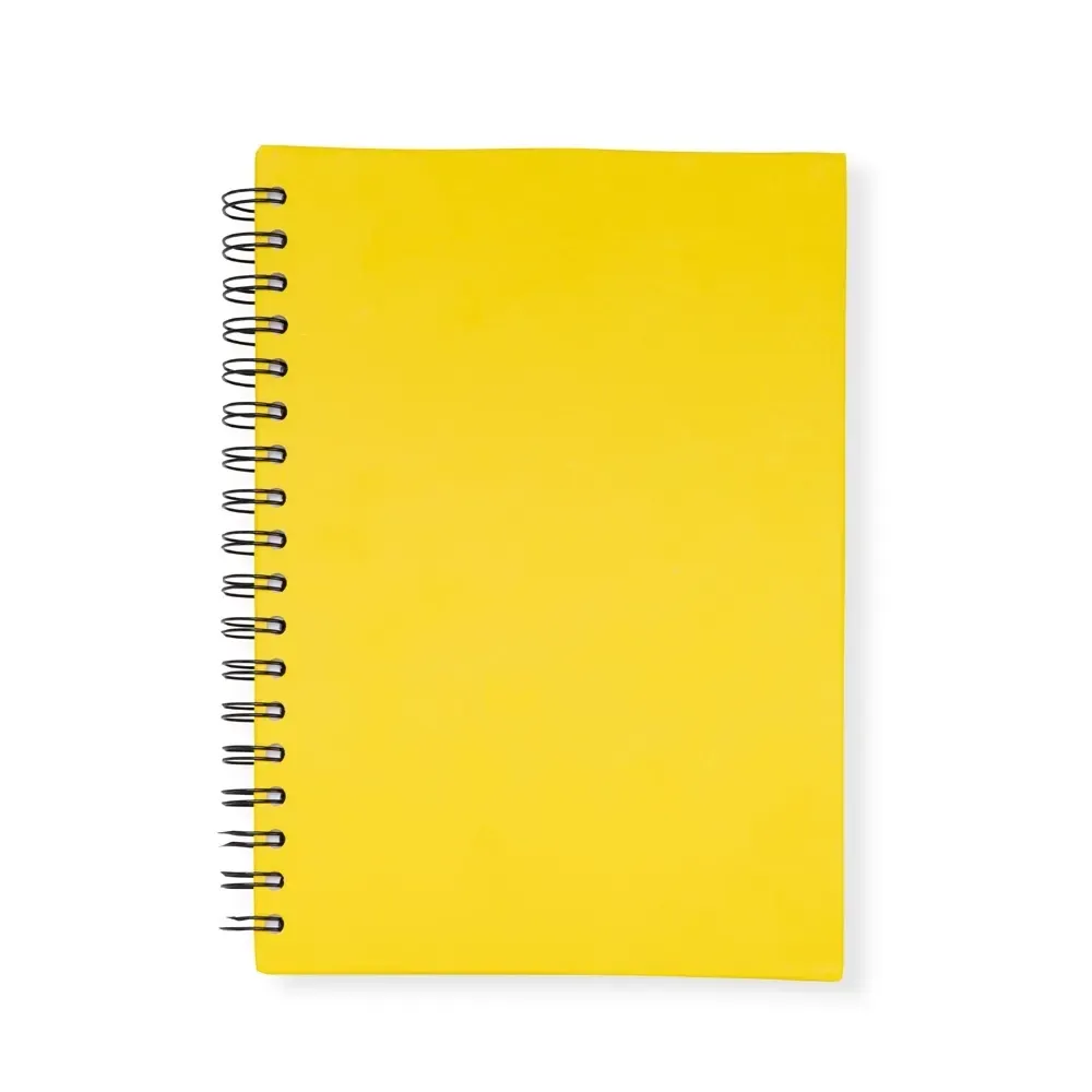 Planner Semanal com Wire-O personalizado amarelo