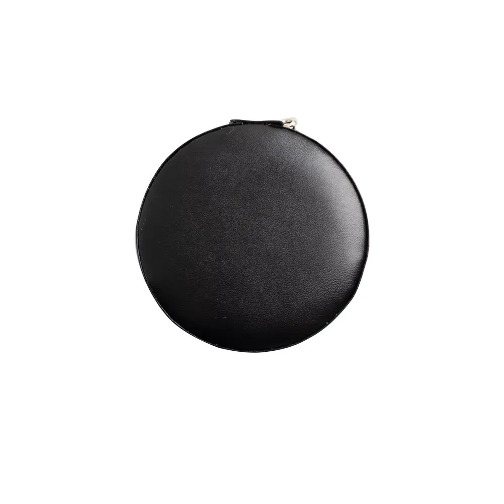 Porta-Joias Compacto de Couro Sintético, cor preto