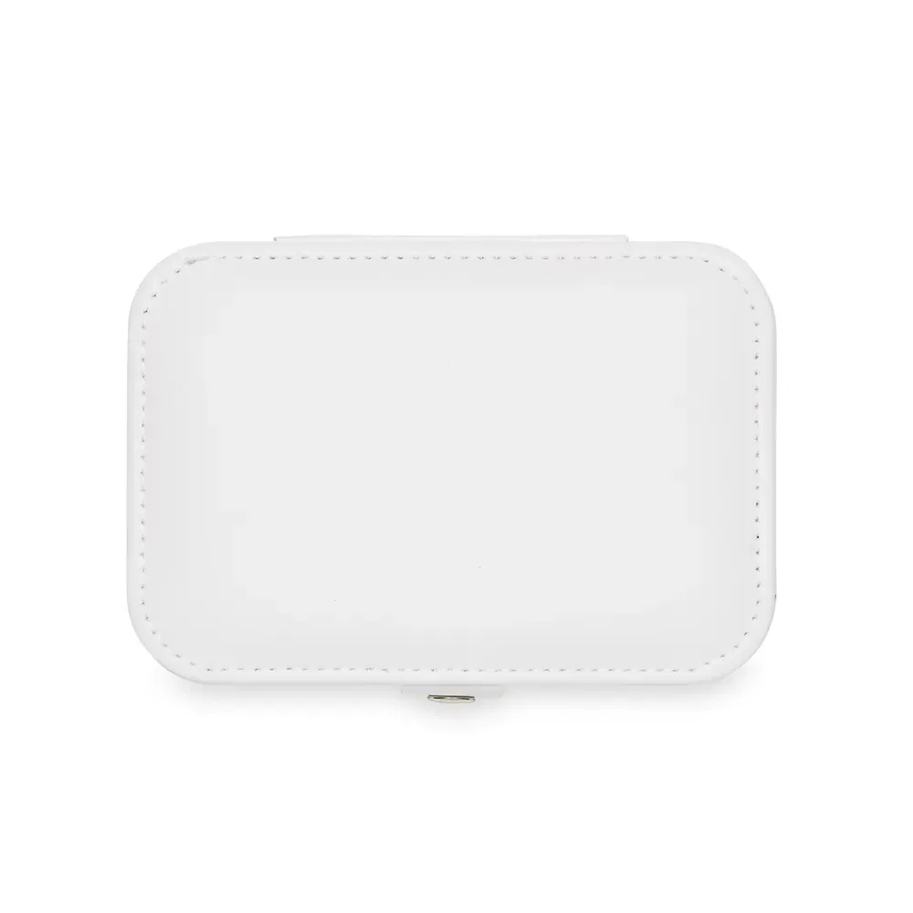 Porta-Joias de Couro Sintético com Placa para Brincos, cor branco
