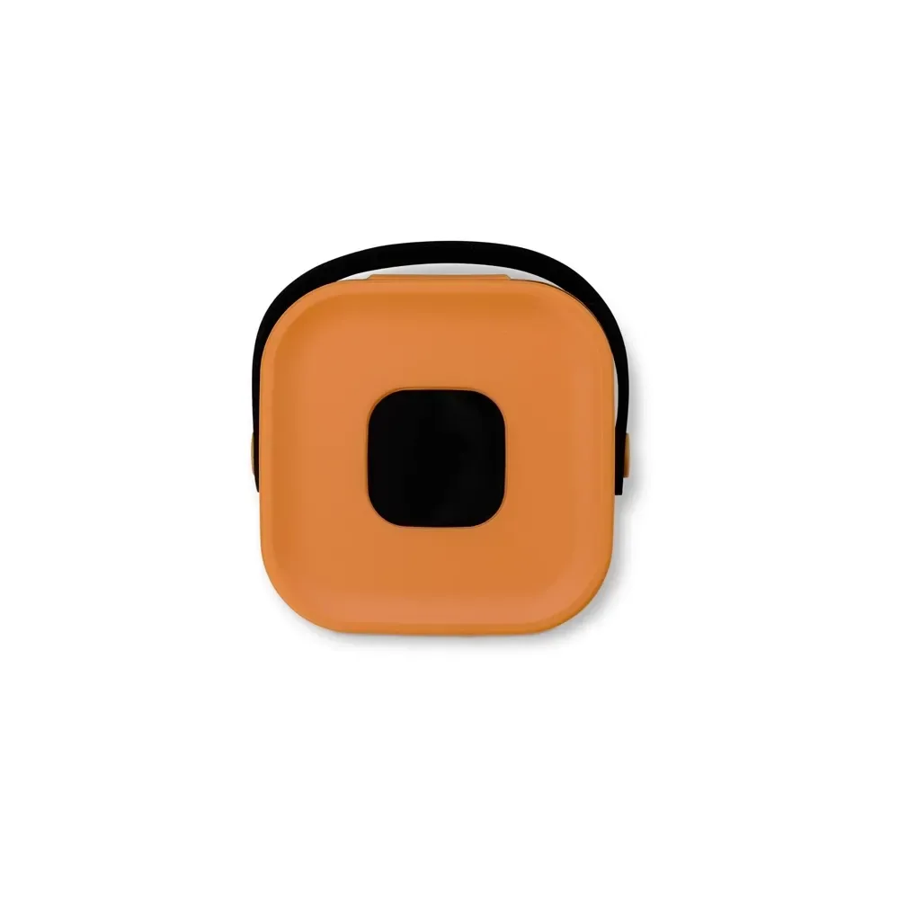 Porta-Joias de Plástico com Espelho e Berço de Silicone, cor laranja