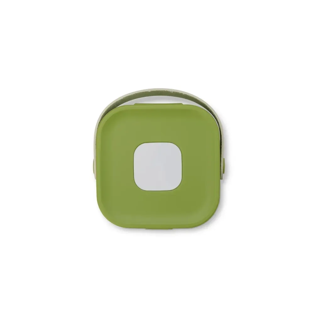 Porta-Joias de Plástico com Espelho e Berço de Silicone, cor verde
