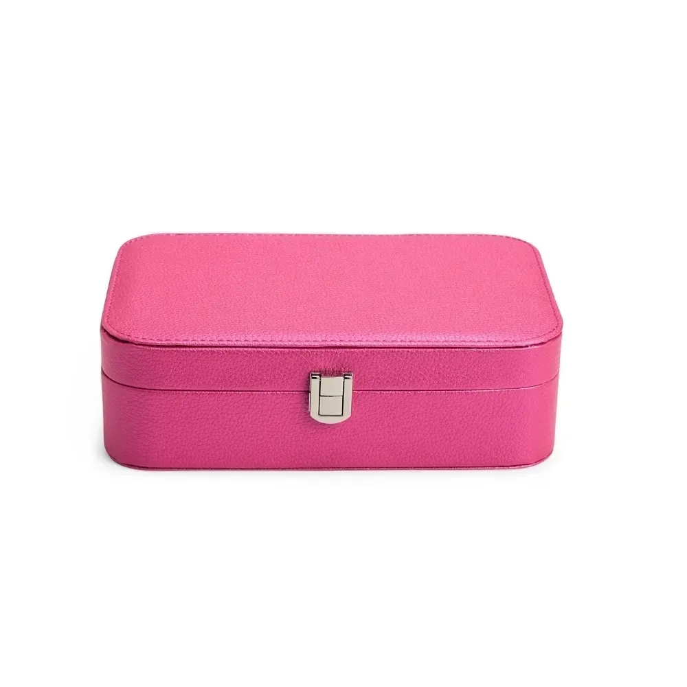 Porta-Joias de Poliuretano com Espelho e 6 Divisórias, cor rosa 1