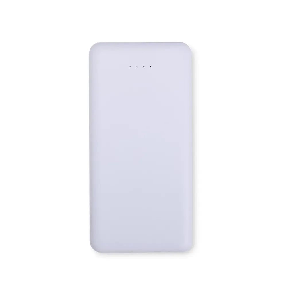 Power Bank 10.000mAh com Indicador LED Personalizado, cor branca