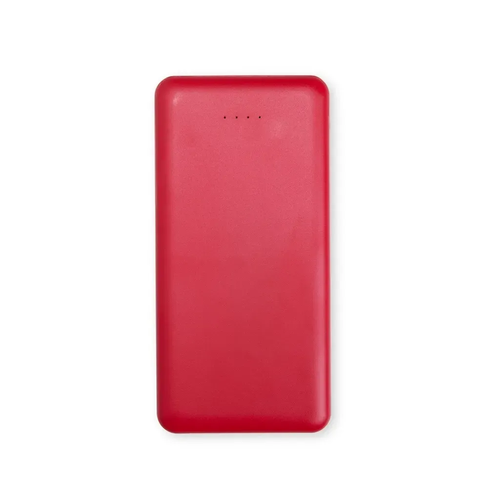 Power Bank 10.000mAh com Indicador LED Personalizado, cor vermelha