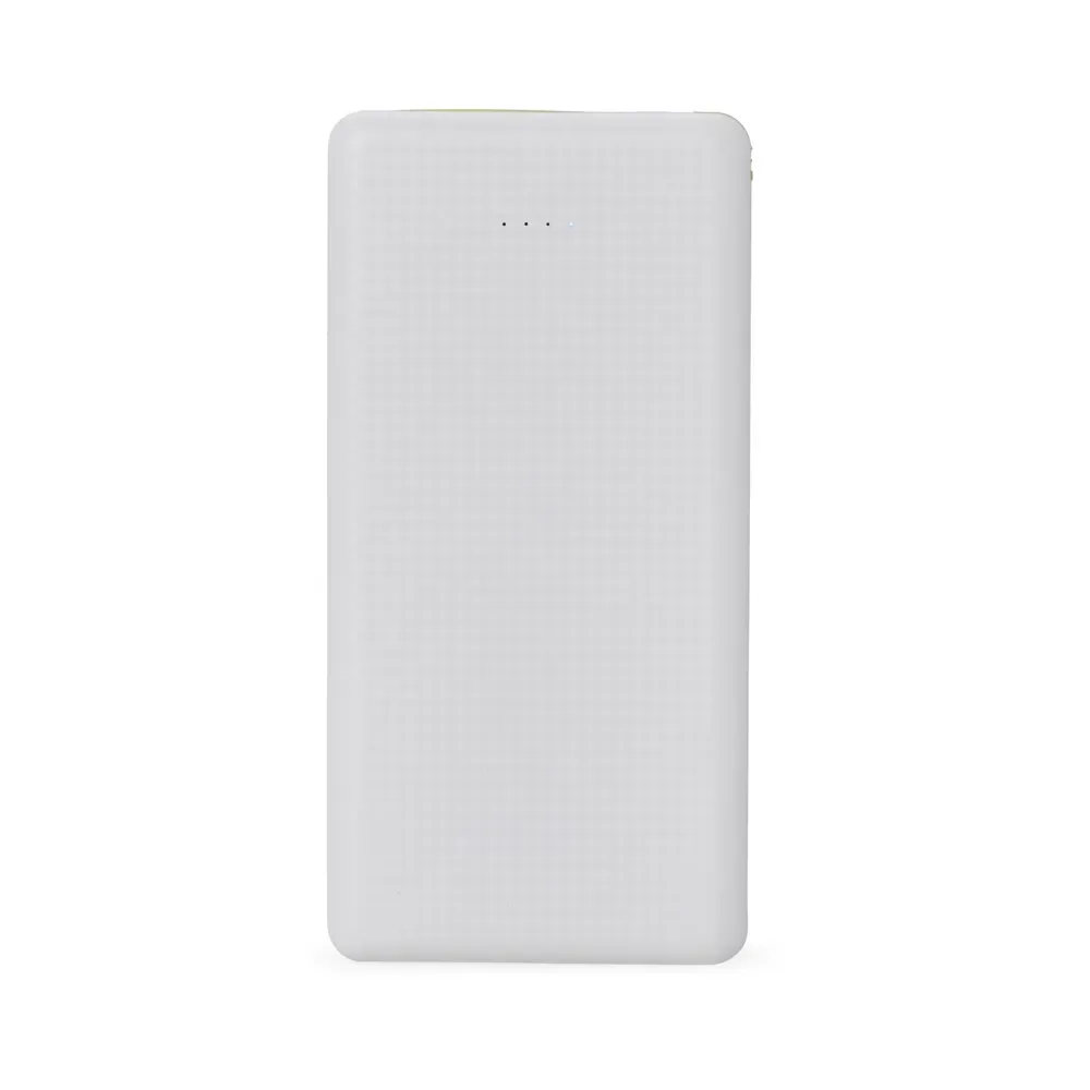Power Bank 10.000mAh com Indicador LED Personalizado, cor branca