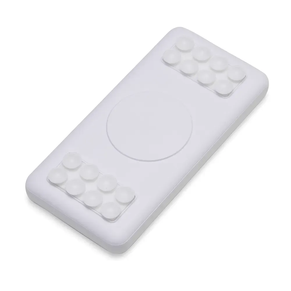 Power Bank 10.000mAh com Carregamento via Indução ou via Cabo Personalizado, cor branca