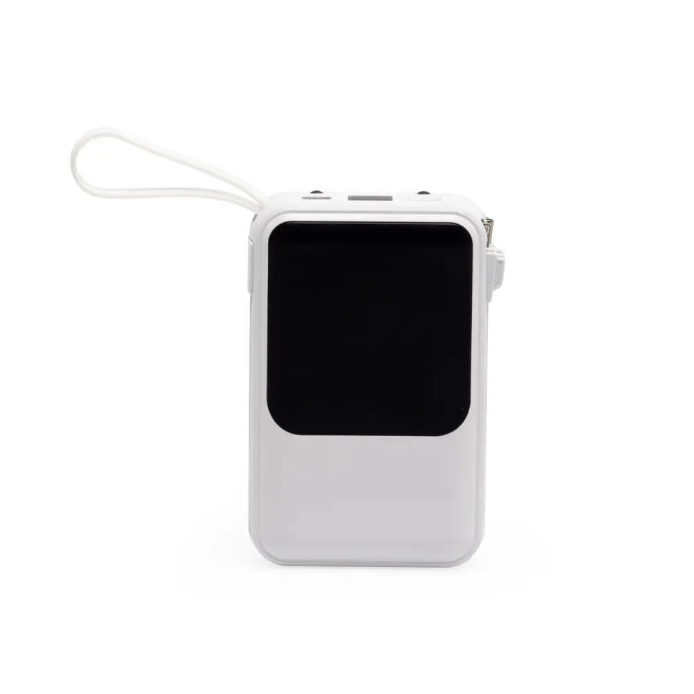 Power Bank 10.000mAh com Lanterna e Multissaídas Personalizado, cor branca