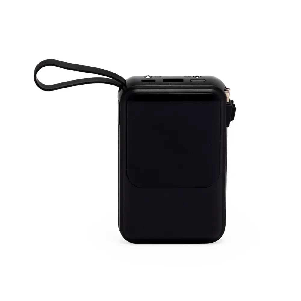 Power Bank 10.000mAh com Lanterna e Multissaídas Personalizado, cor preta