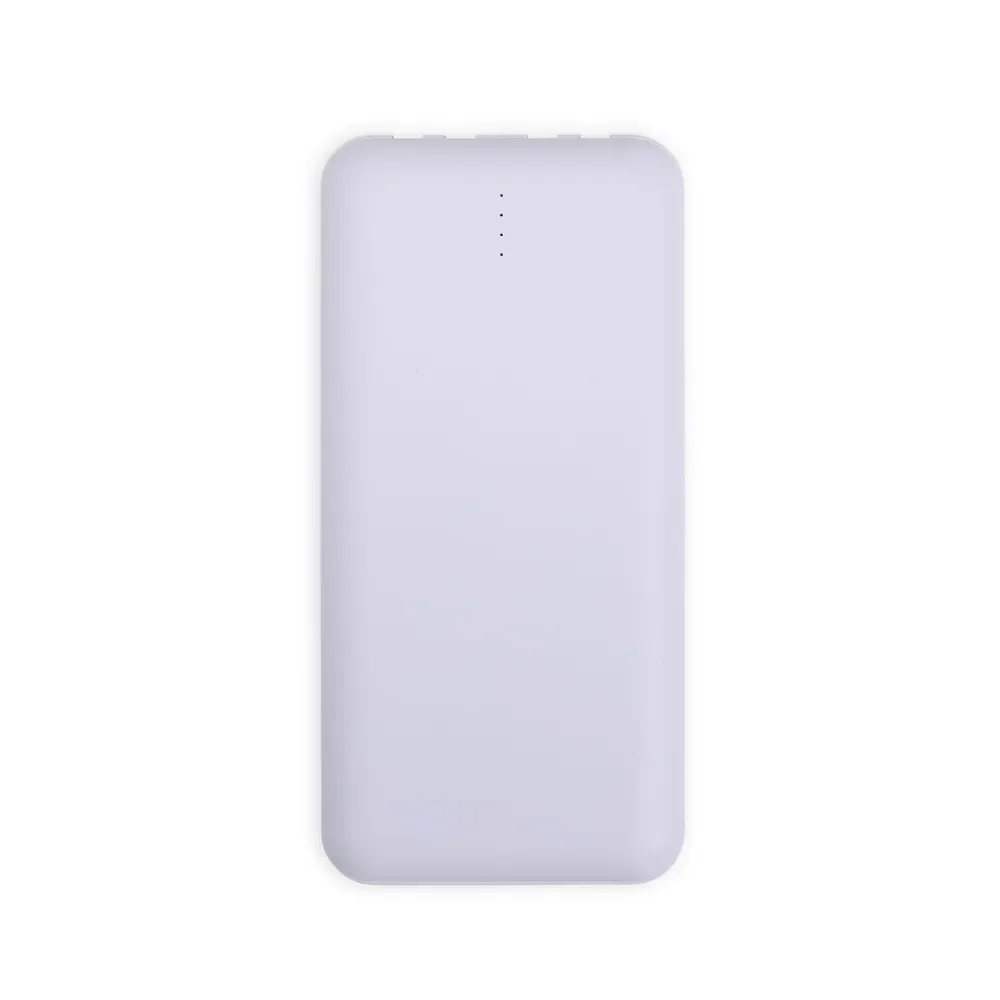 Power Bank 10.000mAh com Lanterna e Multissaídas Personalizado, cor branca