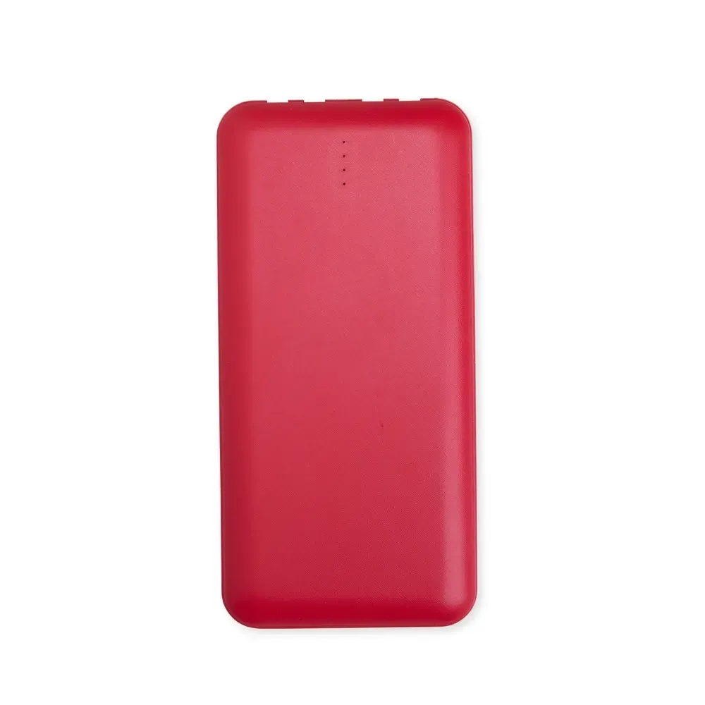 Power Bank 10.000mAh com Lanterna e Multissaídas Personalizado, cor vermelha