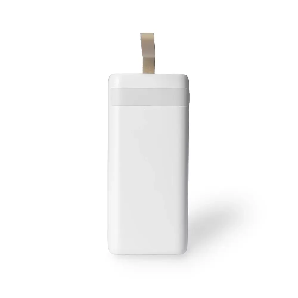 Power Bank 20.000mAh com Lanterna e Multissaídas Personalizado, cor branca