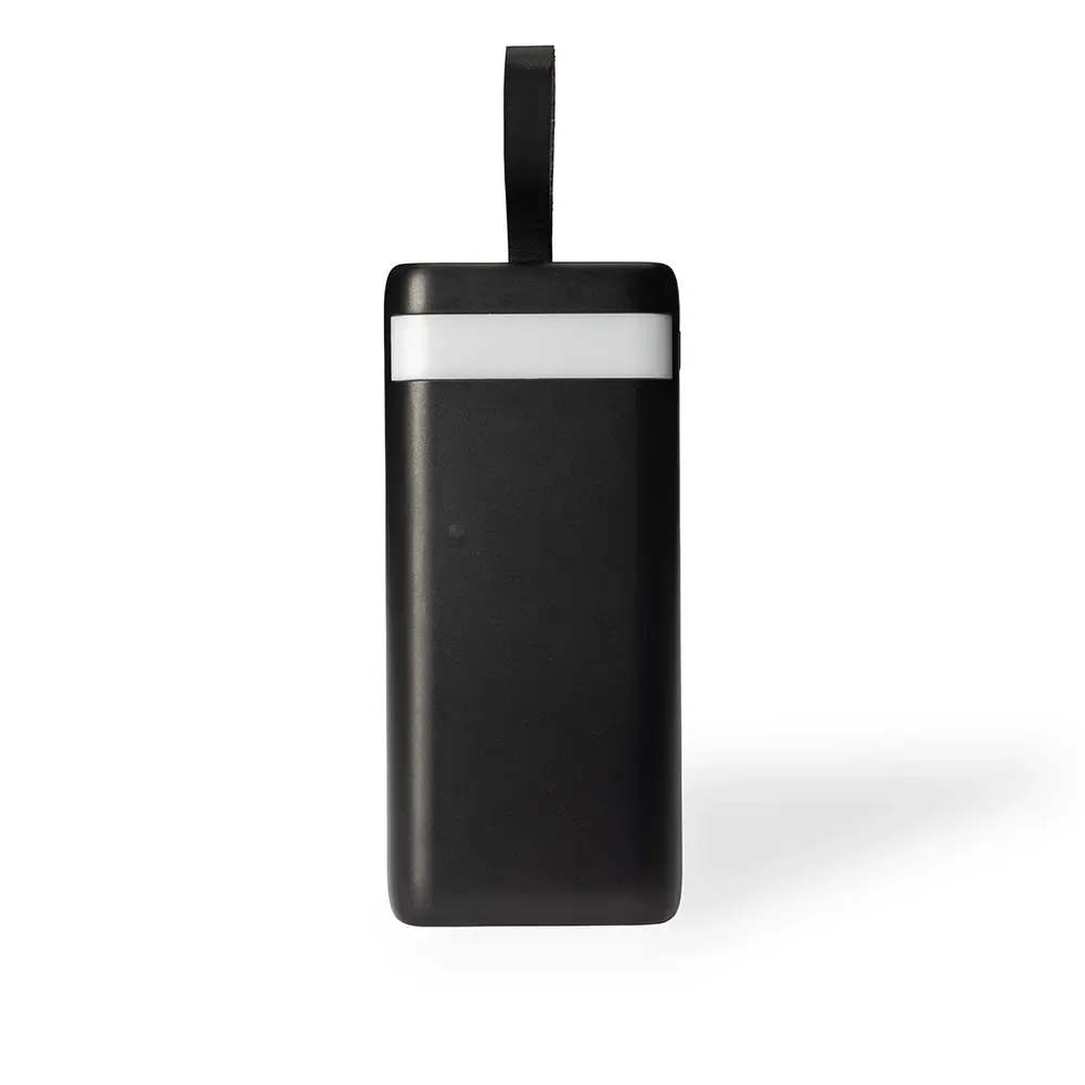Power Bank 20.000mAh com Lanterna e Multissaídas Personalizado, cor preta