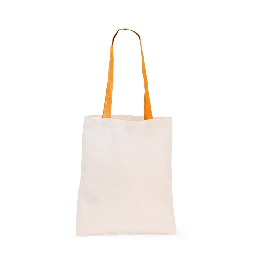 Sacola de algodão personalizada, cor laranja